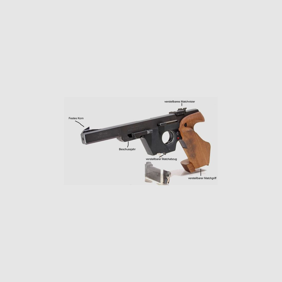 Walther GSP Sportpistole Kal 22 L.R.gebraucht (BJ.73)