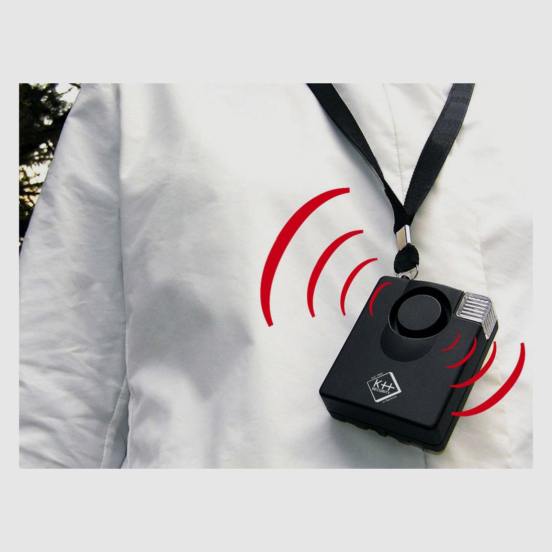 Safety First Mobilalarm gegen Einbruch Ăśberfall und Diebstahl mit Schrillalarm und Blitzlicht 100 dB schwarz