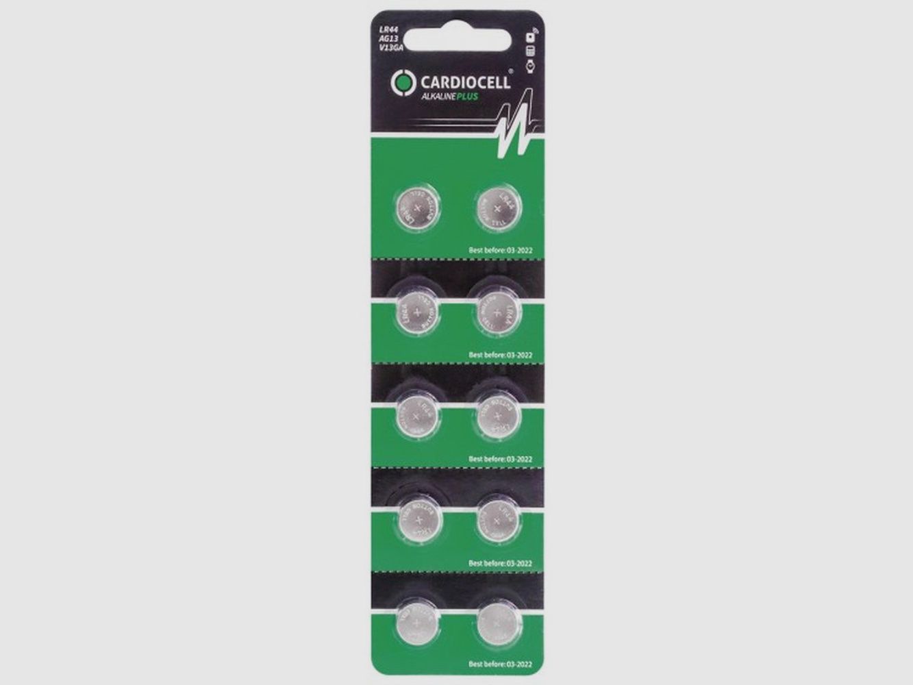 Cardiocell LR44 Plus (V13GA/A76) in 10er-Blister