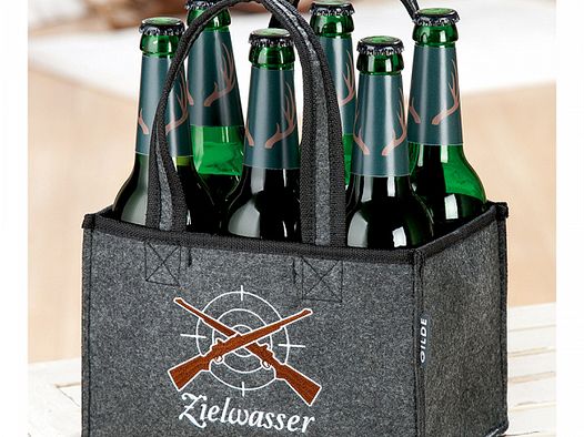 1 x FLASCHENTASCHE aus Filz für 6 x Standard-Bierflaschen | Sechs Halbe Bier Limo Radler 23x15x14cm