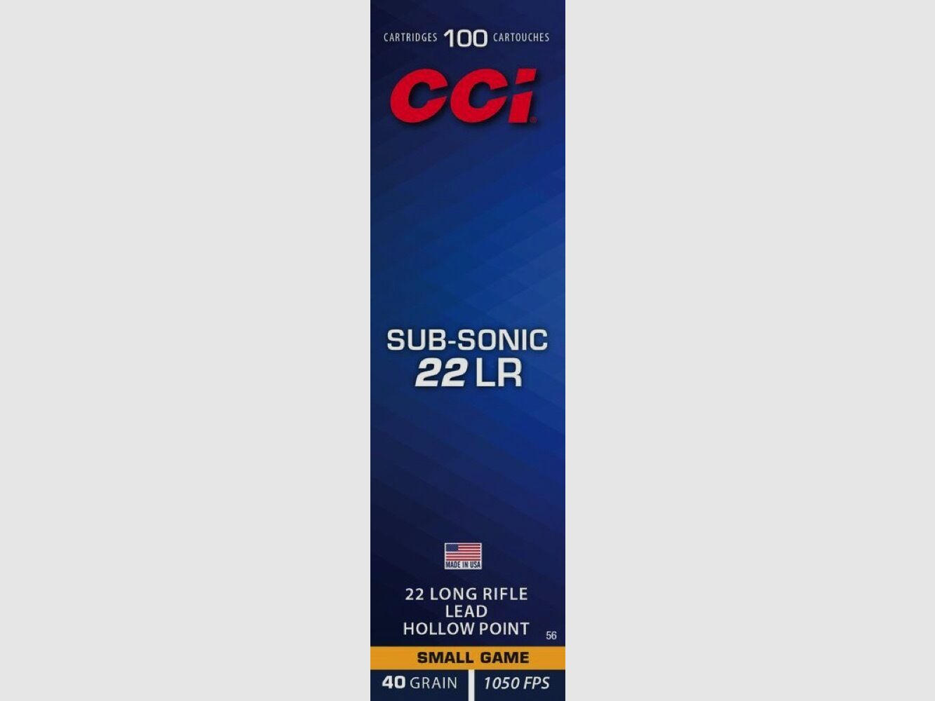 CCI Sub-Sonic LHP 40grs 100pcs .22lr, image 2 sur 3