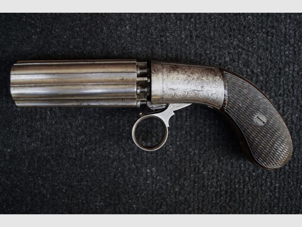 J.R. Cooper Under-hammer 6 Shot Percussion Pepperbox Revolver