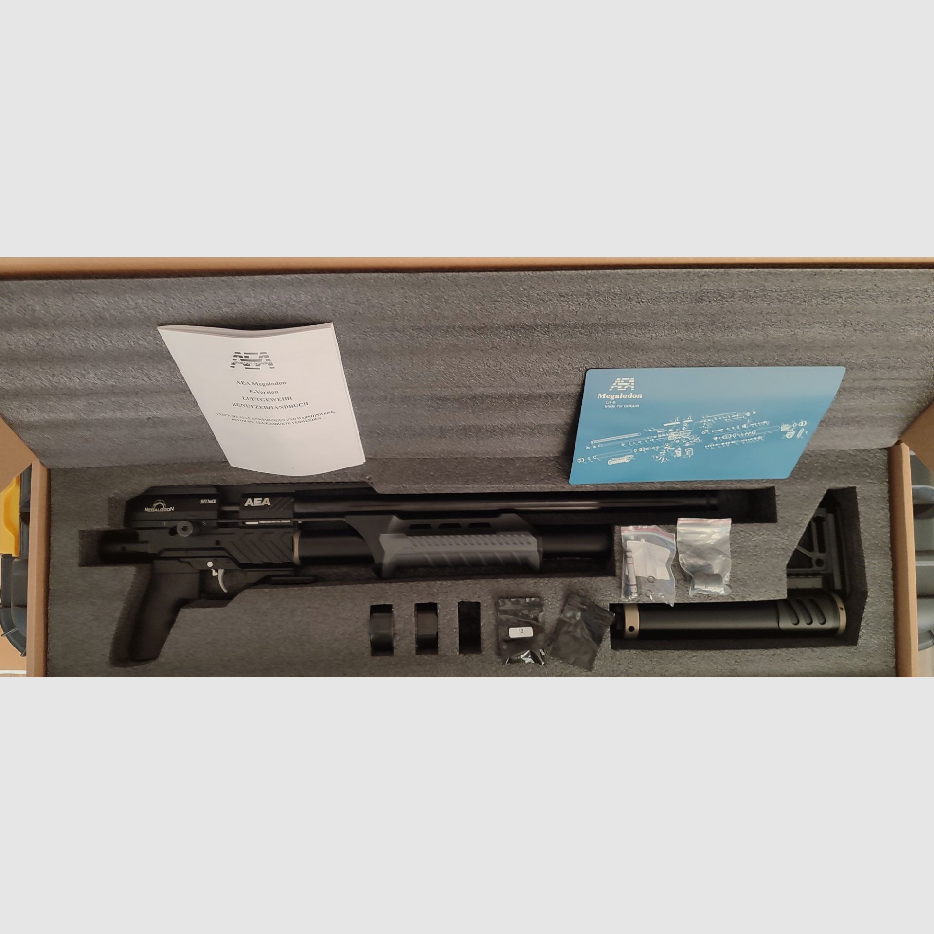 Fucile ad aria compressa AEA Megalodon F-Serie 7,5 Joule Nuovo! + Borsa per armi!