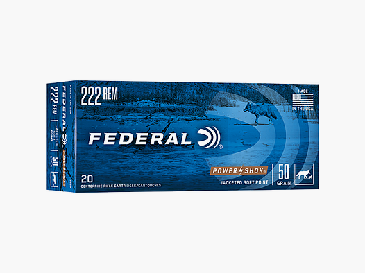 Patronen Federal Power Shok Kaliber 222 Rem 50 Grain
