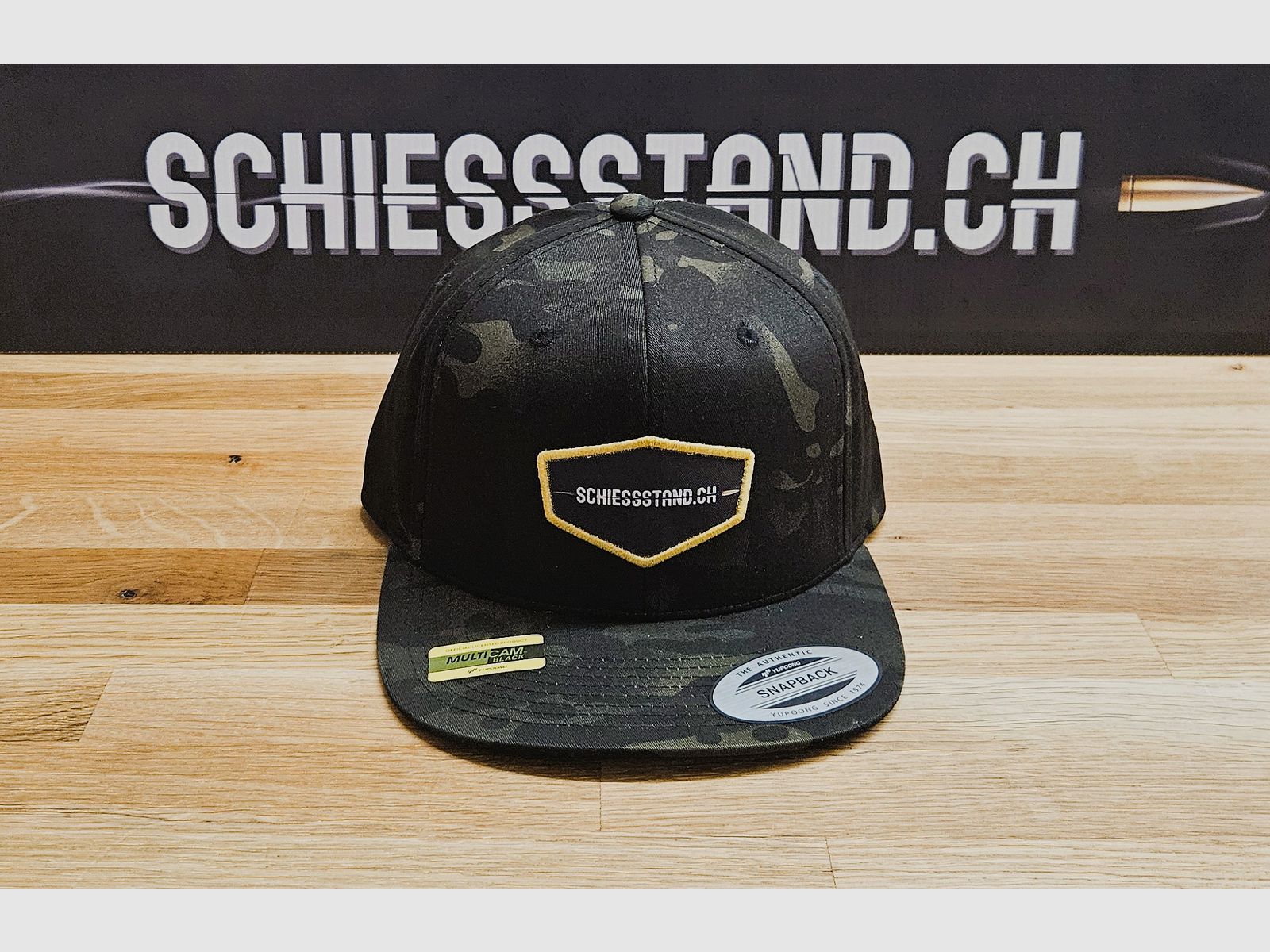 Yupoong – Cap / Schiessstand.ch / Mutlicam Black Camo Snapback, Bild 1 von 2