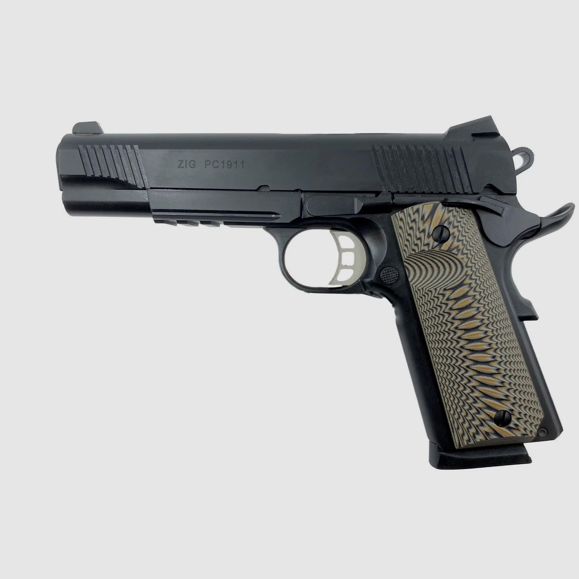 Tisas ZIG PC 1911 Pistole Kal. .45ACP, schwarz, Rail, 8 Schuss, 5″ Lauf