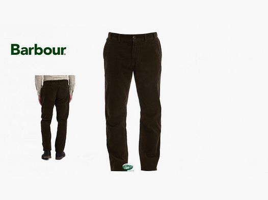BARBOUR Pantaloni velluto Neuston dark olive