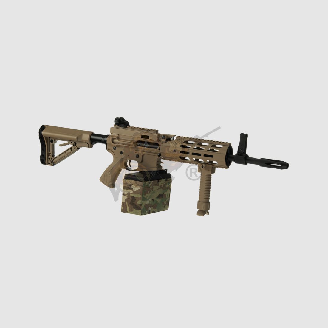 G&G CM16 LMG Airsoft mit ETU in Desert - max. 0,5 Joule