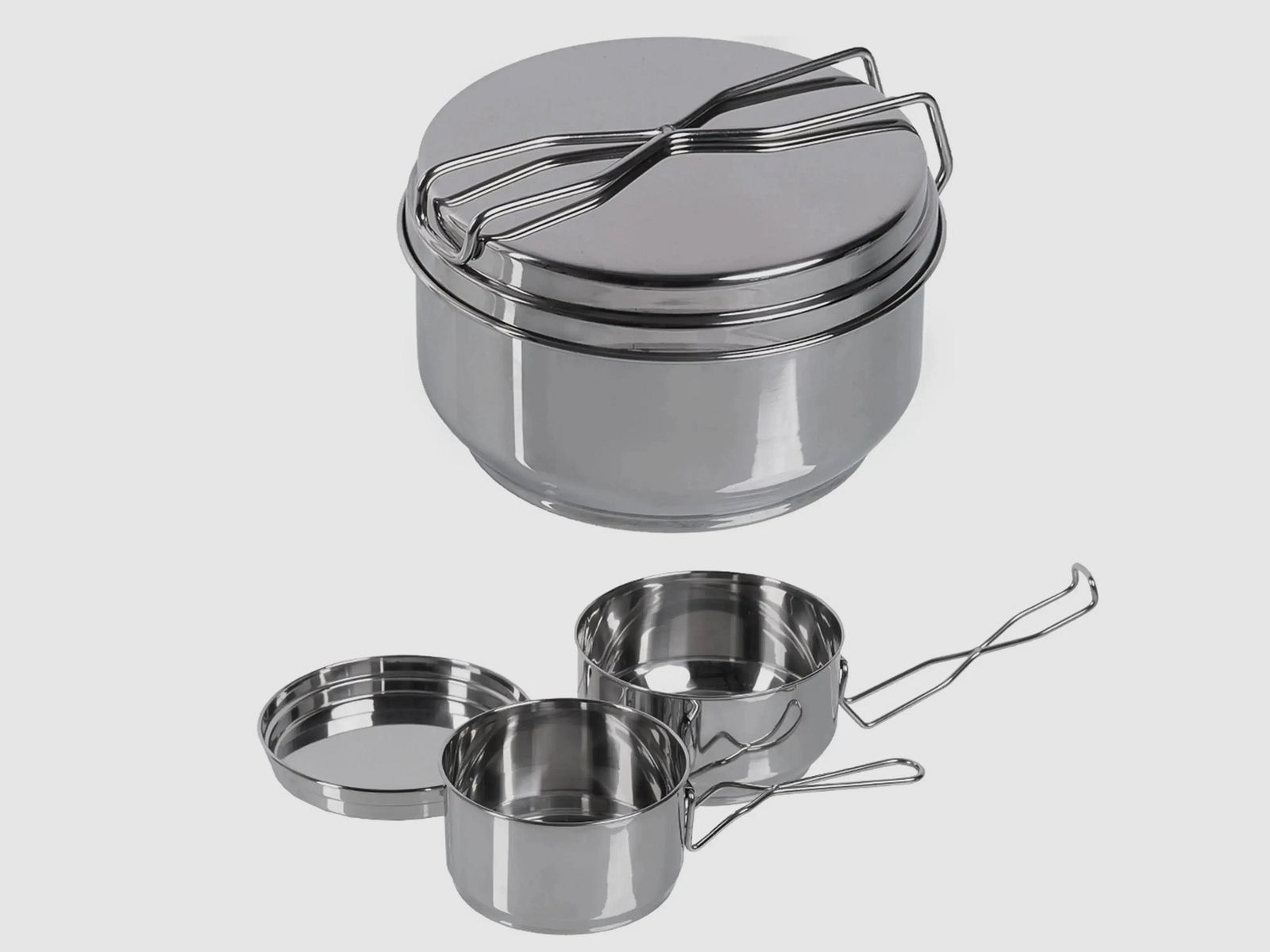 Mil-Tec Ensemble de Cuisine Tchèque en Acier Inoxydable 2 Pièces