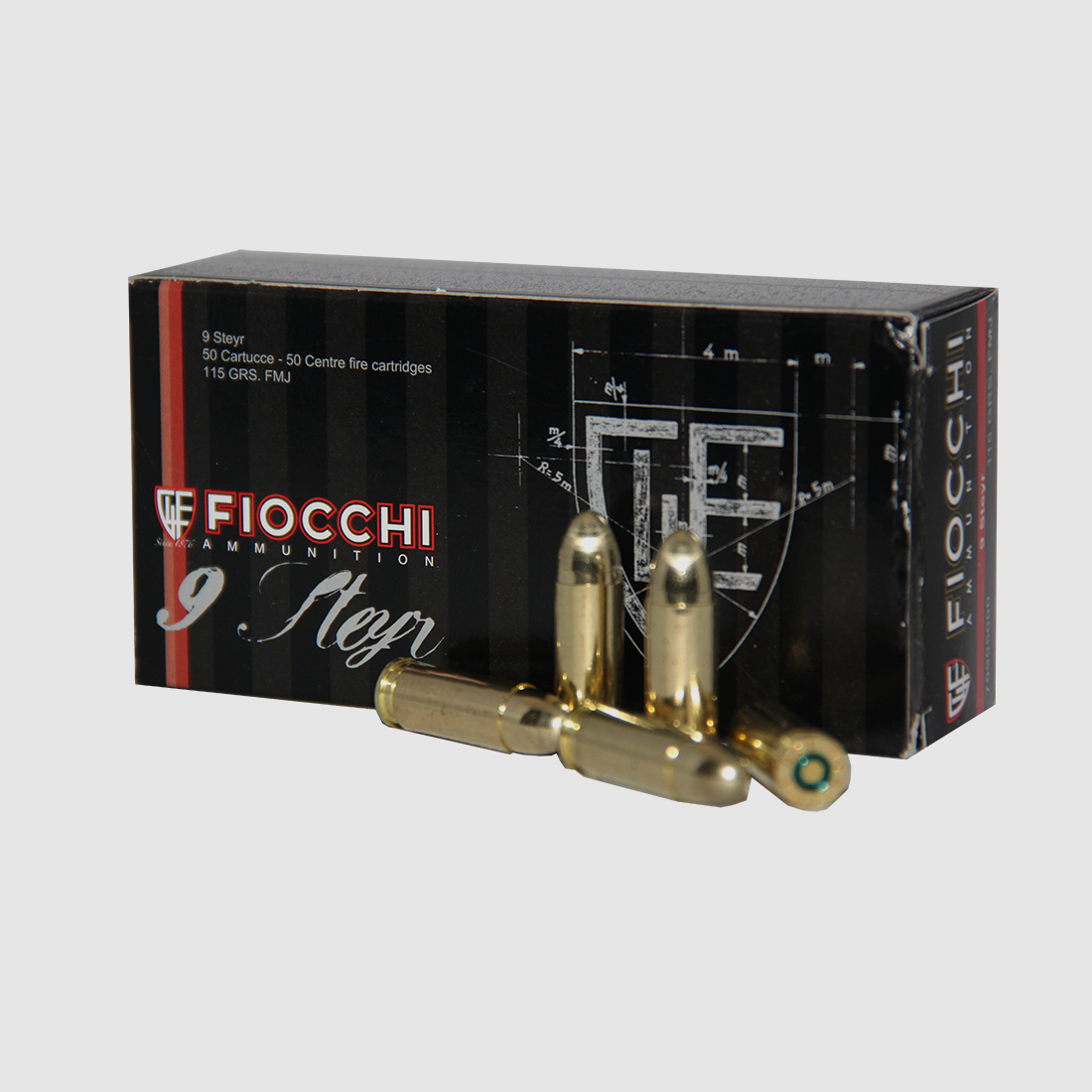 Fiocchi 9mm Steyr 115grs FMJ