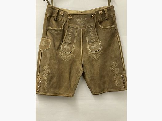 Short men's leather trousers