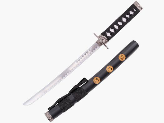 Mini katana czarna w zestawie z podstawą