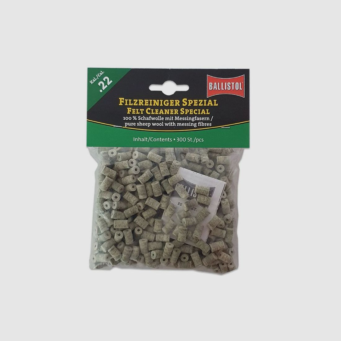 BALLISTOL Putzpfropfen Spezial Grau für .22 (300 Stück)