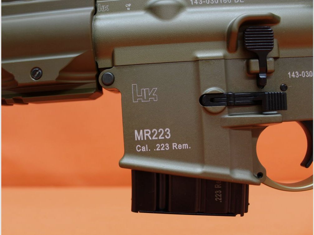 Heckler&Koch Ha.Büchse .223Rem Heckler&Koch/H&K MR223 A3 16,5" Lauf RAL8000 HKey L, Gas-Piston-System AR-15/HK416