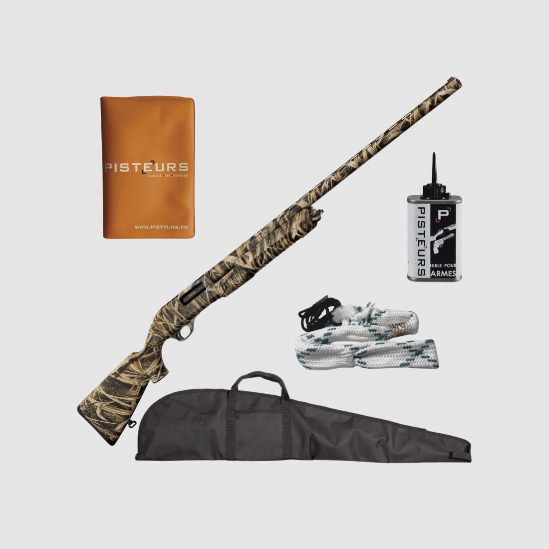 Pacchetto cacciatore! Fucile a pompa camo Yildiz S76 cal. 12/76 + fodero + pulizia + permesso