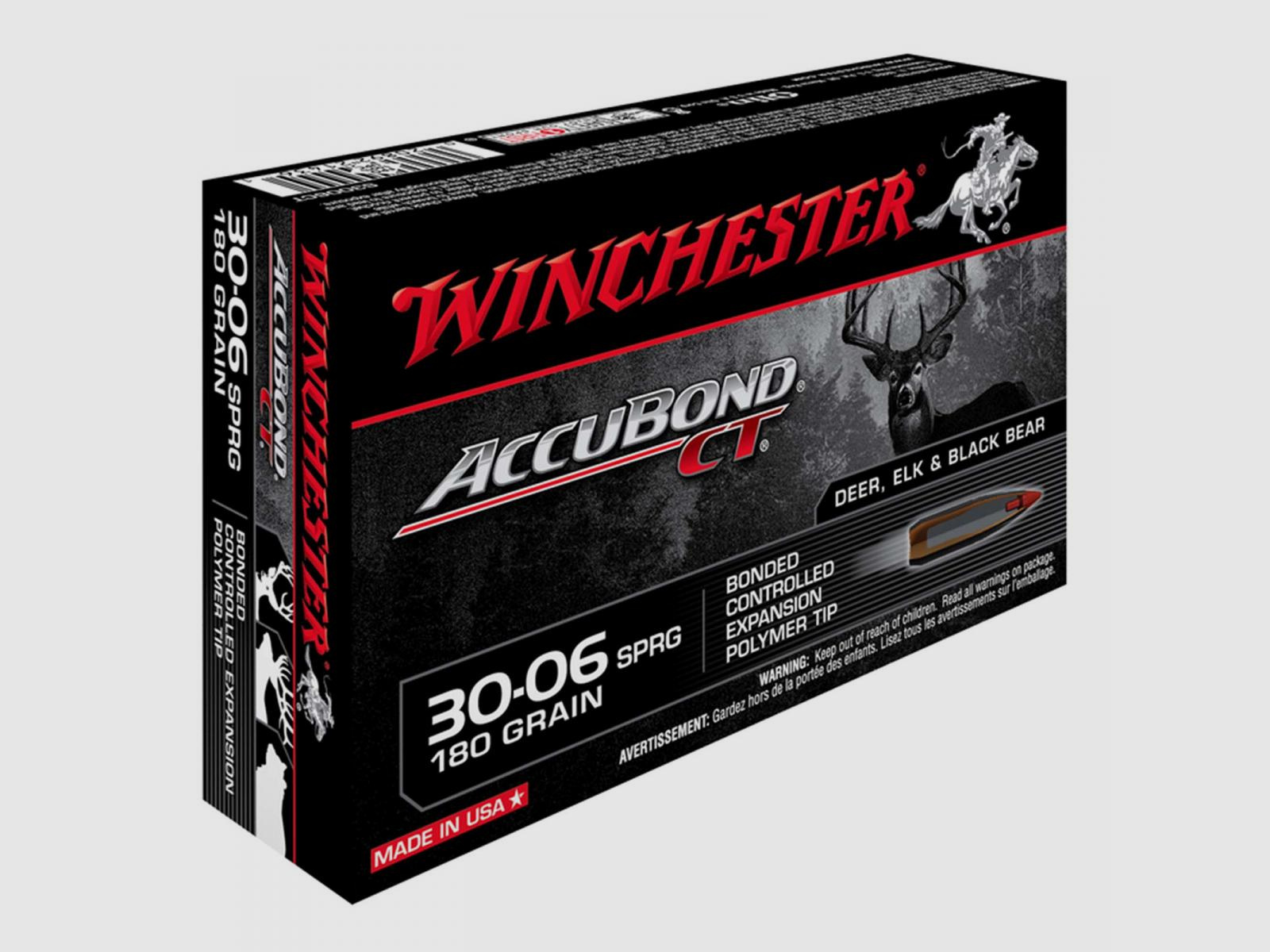 Winchester Accubond CT .30-06 Sprg. 180GR Bonded Controlled Expansion Polymer Tip 20 cartucce