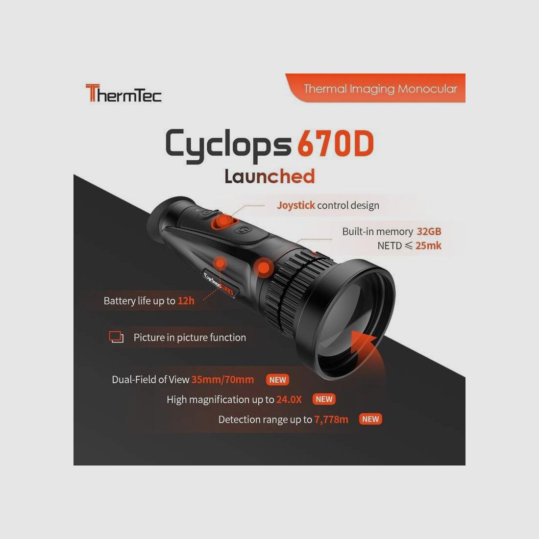 Wärmebildkamera ThermTec Cyclops 670P - 2.00X, Bild 9 von 10