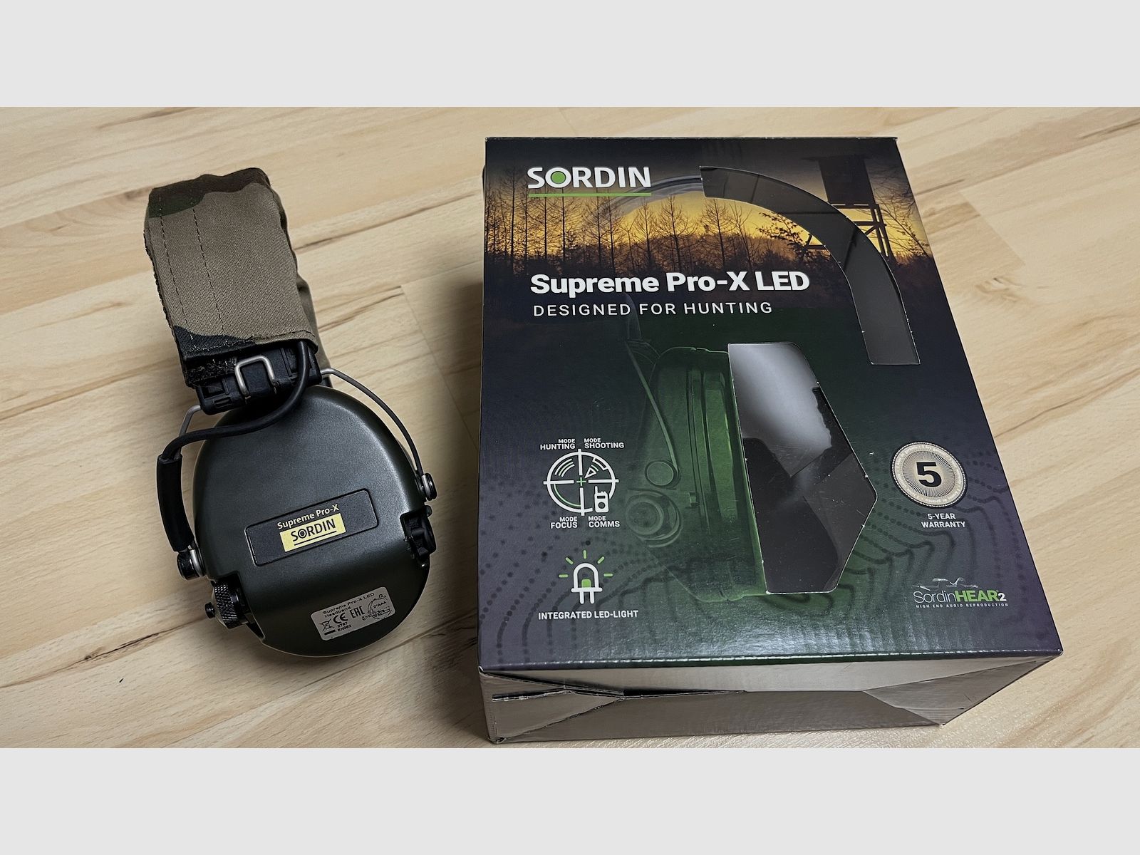 Sordin Supreme Pro-X LED hearing protection, used