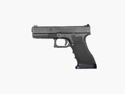 P04 GBB Airsoft Pistol with Grip Stippling in Black | Delta Armory