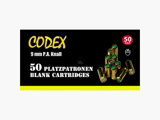 CODEX - Cartuchos de fogueo de 9 mm P.A. - 50 unidades