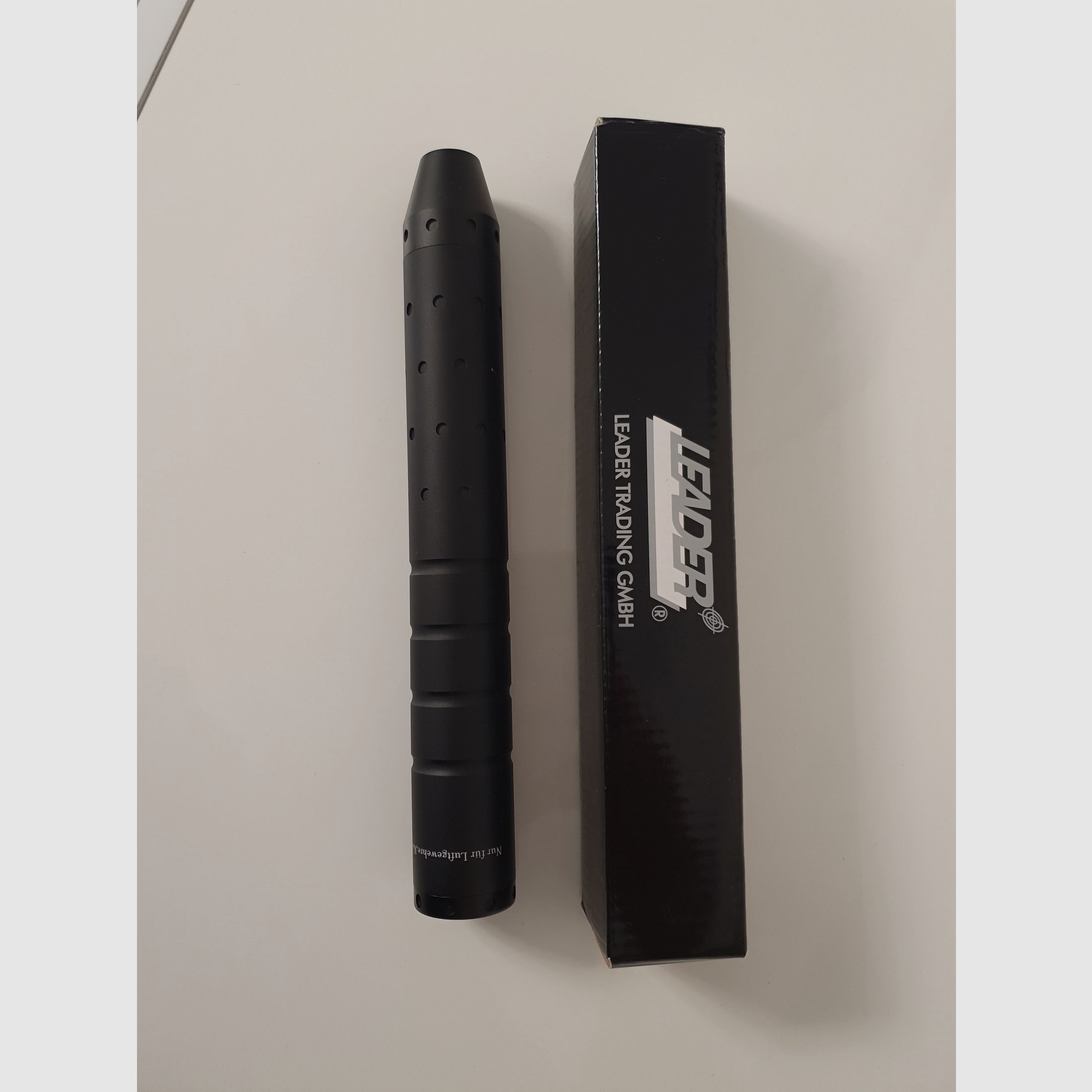 LEADER "F" silencer 1/2"-20 UNF / UNEF for air guns, free from 18 years, 4.5 to 5.5mm