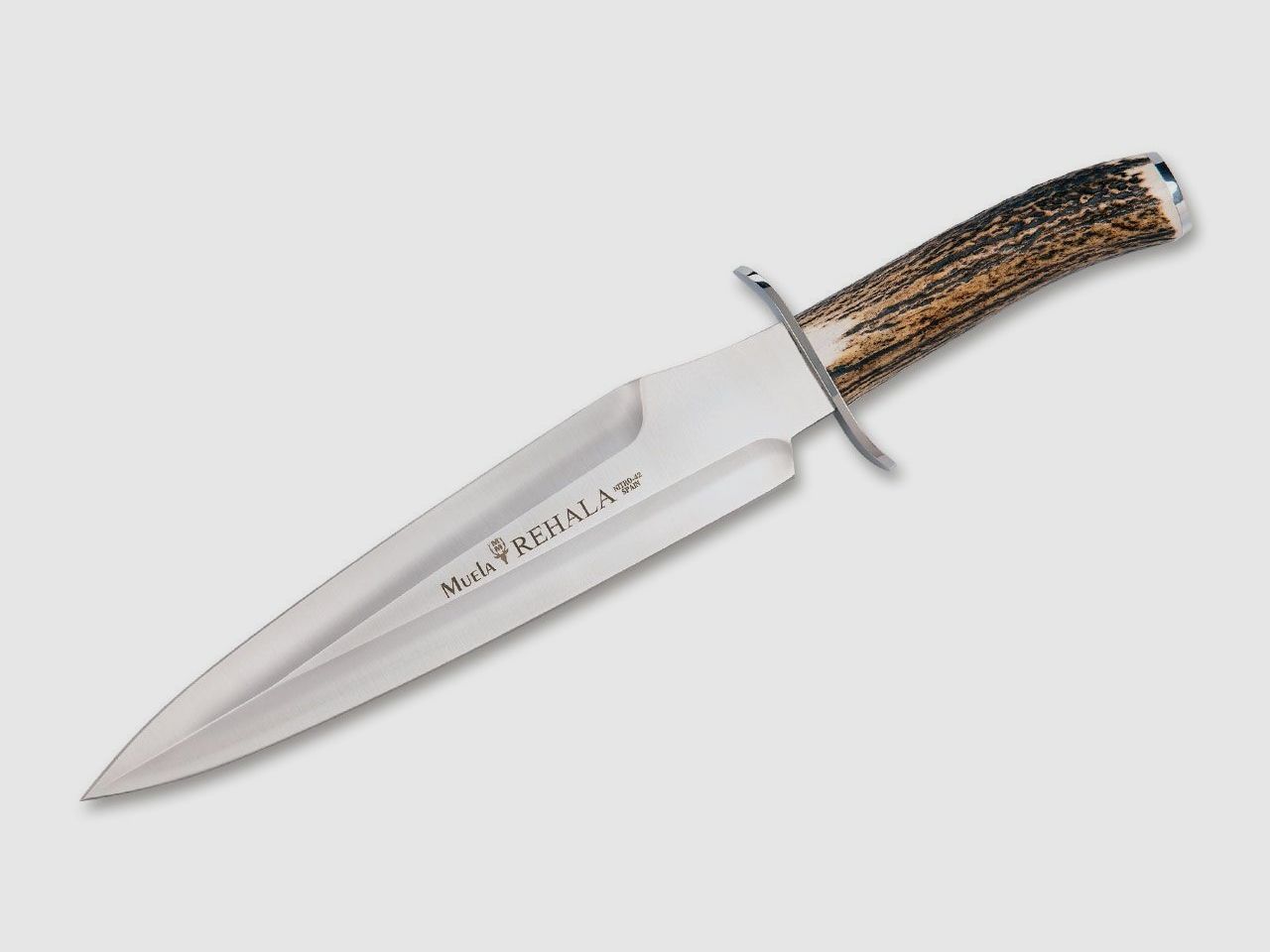 Hirschfnger Rehala 27A mit Hirschhorn-Griff Lederscheide