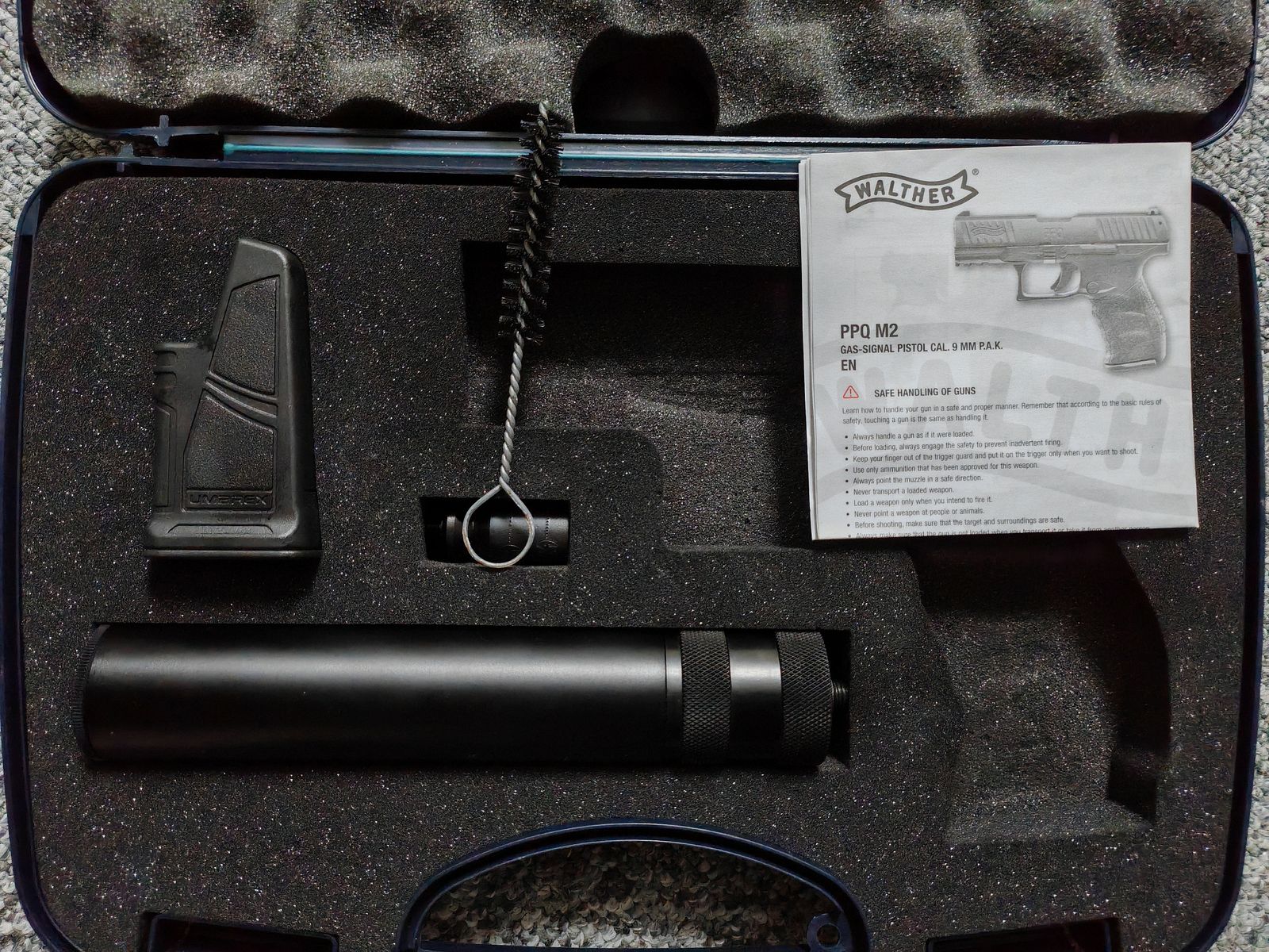 Umarex Walther PPQ NAVY Kit mit Original Walther-Koffer| 9mm P.A.K. Schreckschuss |NEUwertig