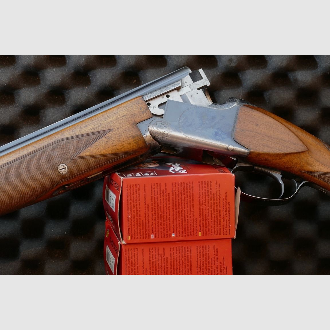FN Browning B25 / Superposé, 12/70, anno 1966, 70 cm, calcio originale inglese, certificato WHB45, immagine 4 di 20