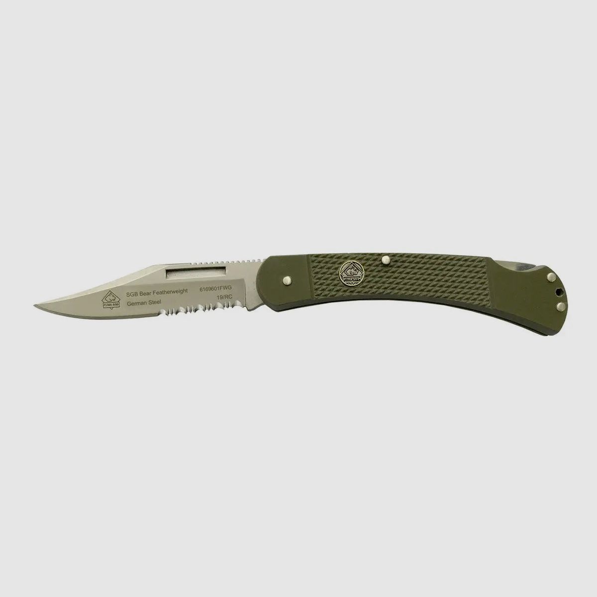 PUMA SGB Bear Featherweight olivgrün G10 mit Sägezahnung