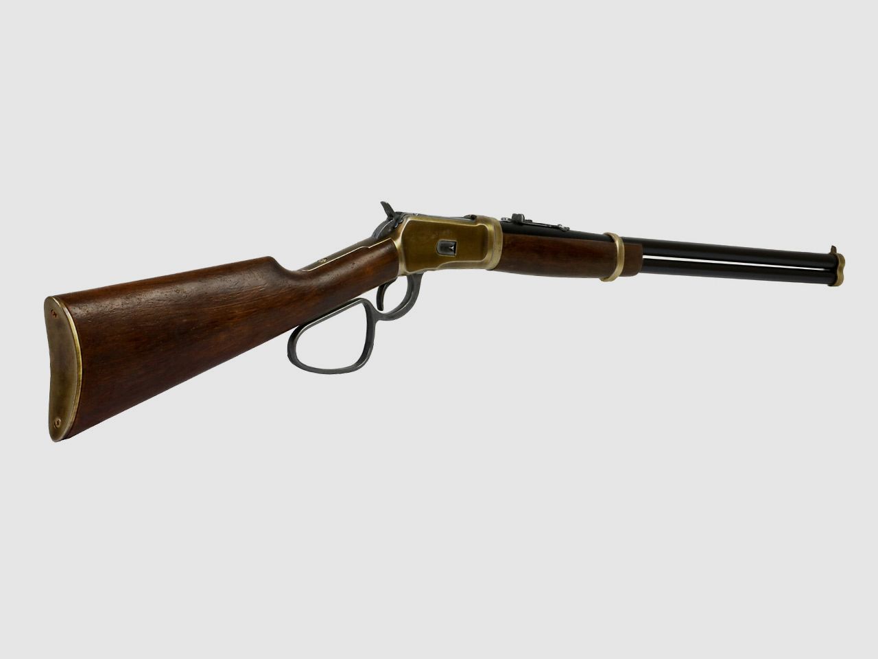 Deko Westerngewehr Kolser Winchester Mod. 92 Carbine Long Range USA 1892 realistisches Repetieren mit HĂĽlsenauswurf LĂ¤nge 108 cm messing
