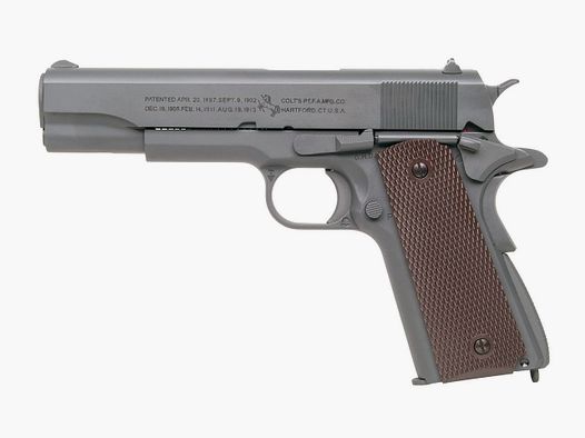 CO2 Softair Pistole Colt 1911 Parkerized Blowback Vollmetall Kaliber 6 mm BB (P18)