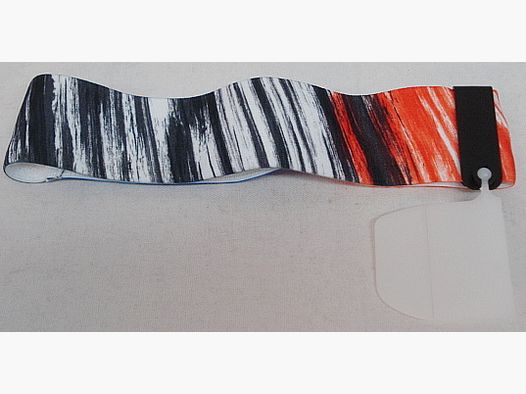 Hoofdband + gewricht-ooglap - zwart/rood/blauw op wit