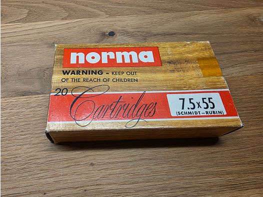 Munition de carabine Norma 7.5x55 (Schmidt-Rubin) pour par exemple M1911 (K31 et autres)