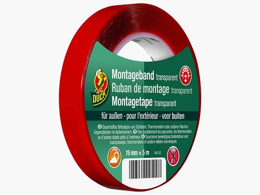 Duck Tape Montageband Buiten 19 mm x 5 m transparant