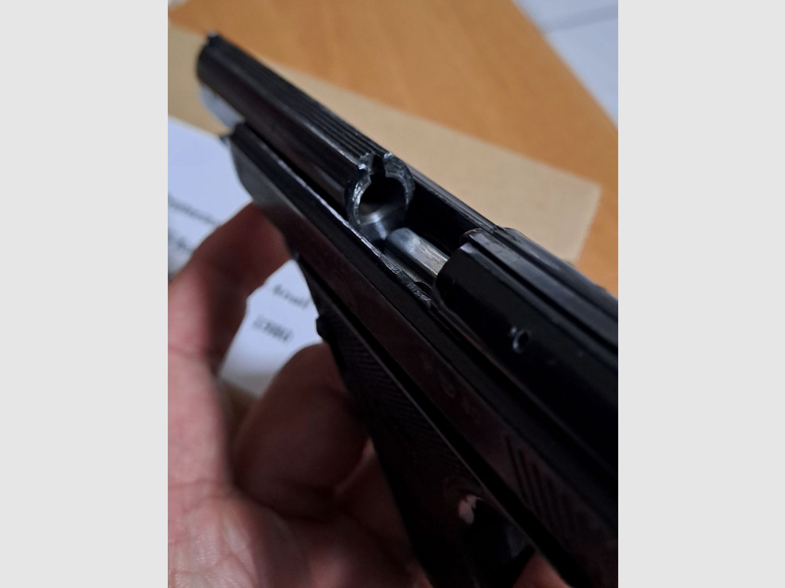 Vecchio protettore per carabina automatica Mod. “G5” nel primo PTB 12/ calibro 8 mm a percussione