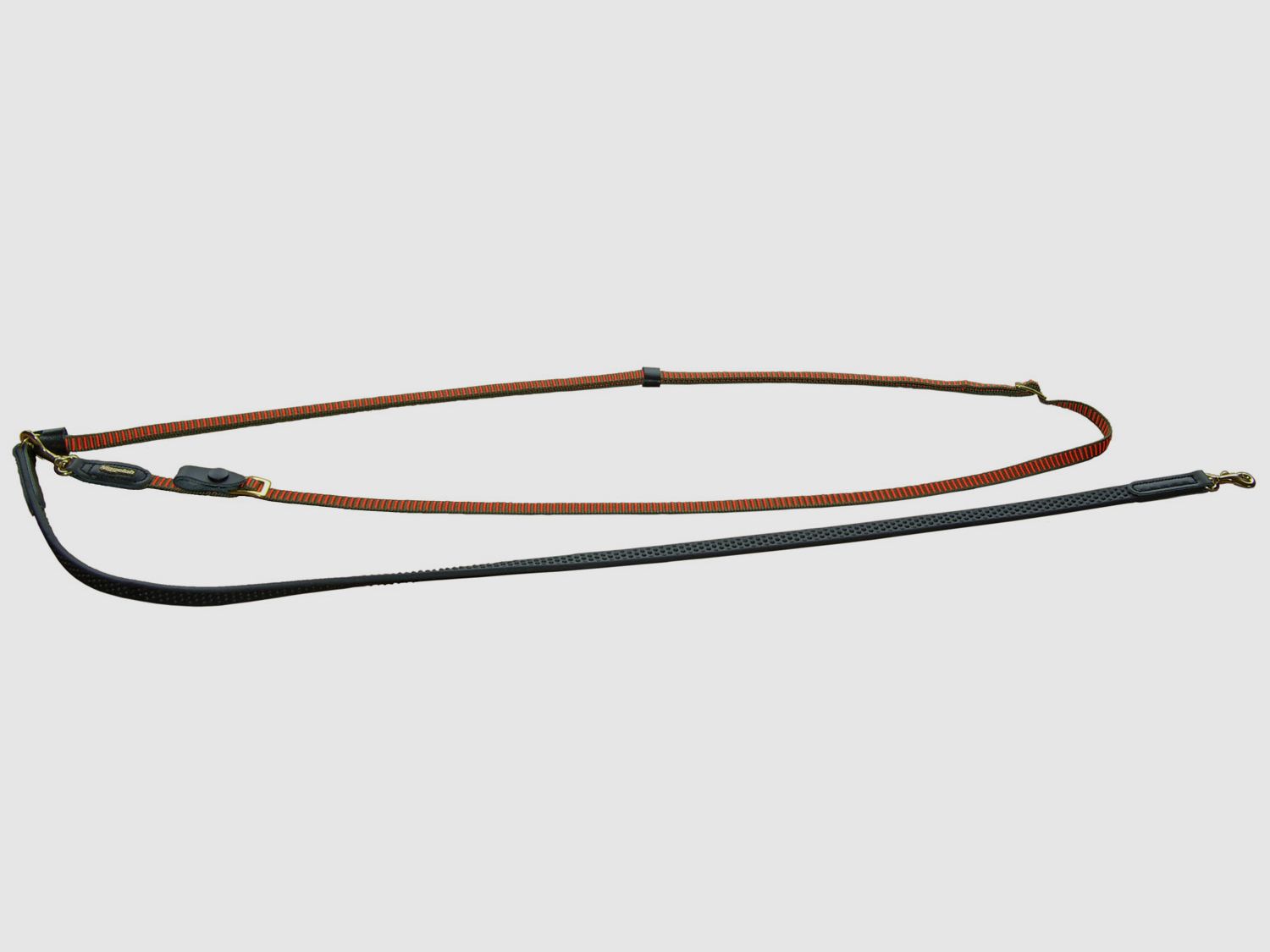 Niggeloh Grip guinzaglio a tracolla, larghezza 15 mm, arancione/oliva, 2 m–3,20 m, larghezza: 15 mm