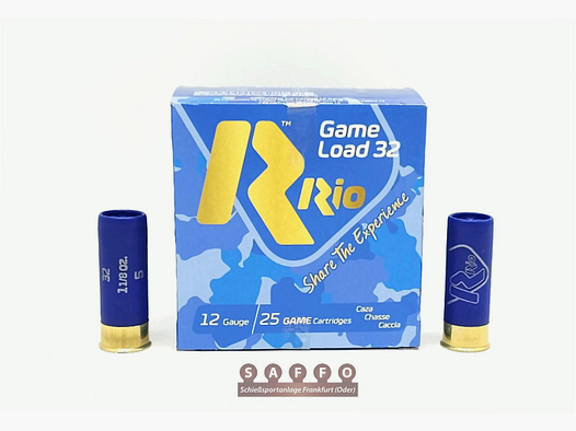 12/70 Carga de Juego Rio Cartuchos de perdigones 3,0mm / Nr.5 / 32g - 250 piezas