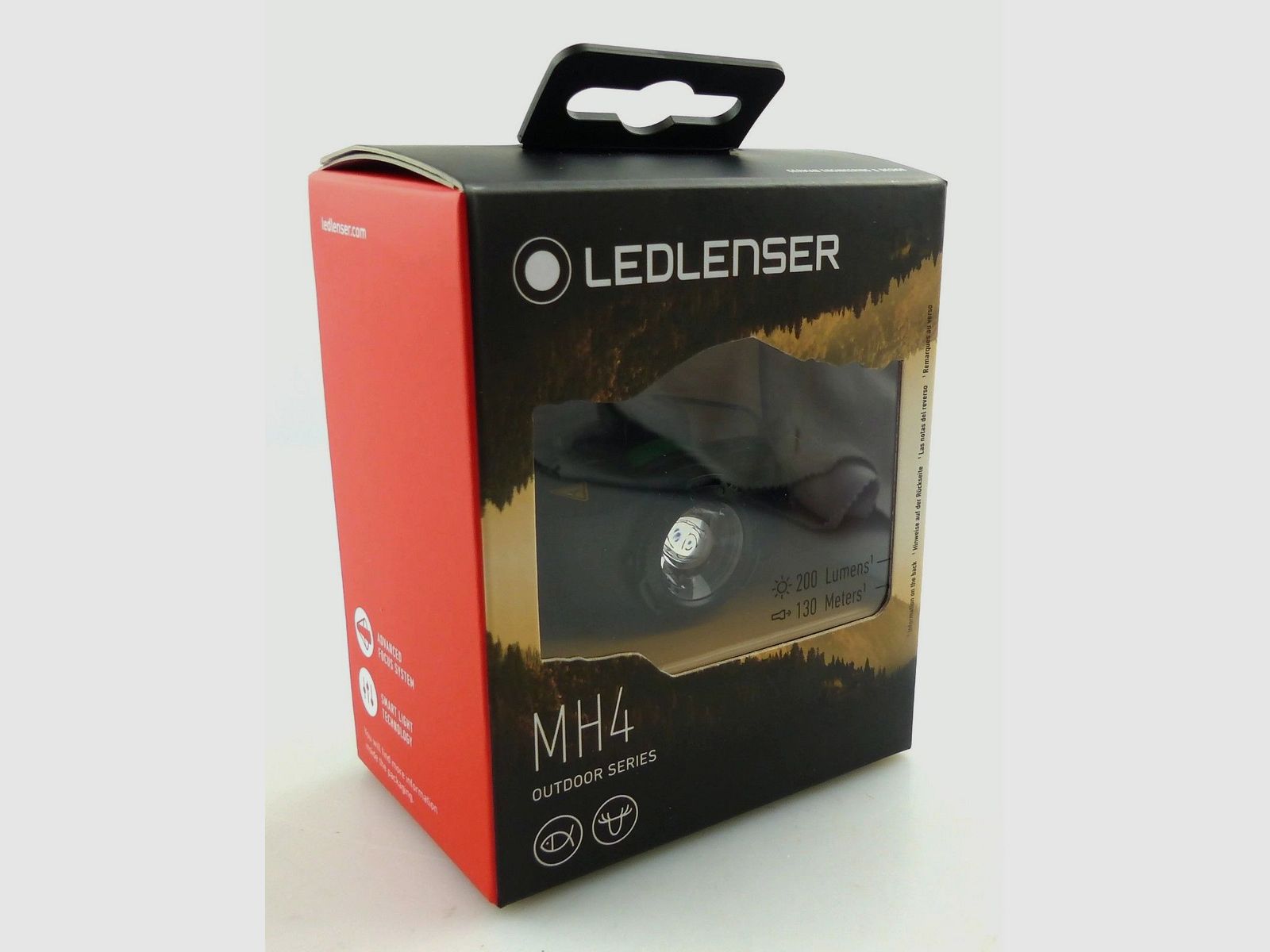 Ledlenser 500952 LED Kopflampe Stirnlampe MH4 Schwarz Angeln Jagen 200 Lumen