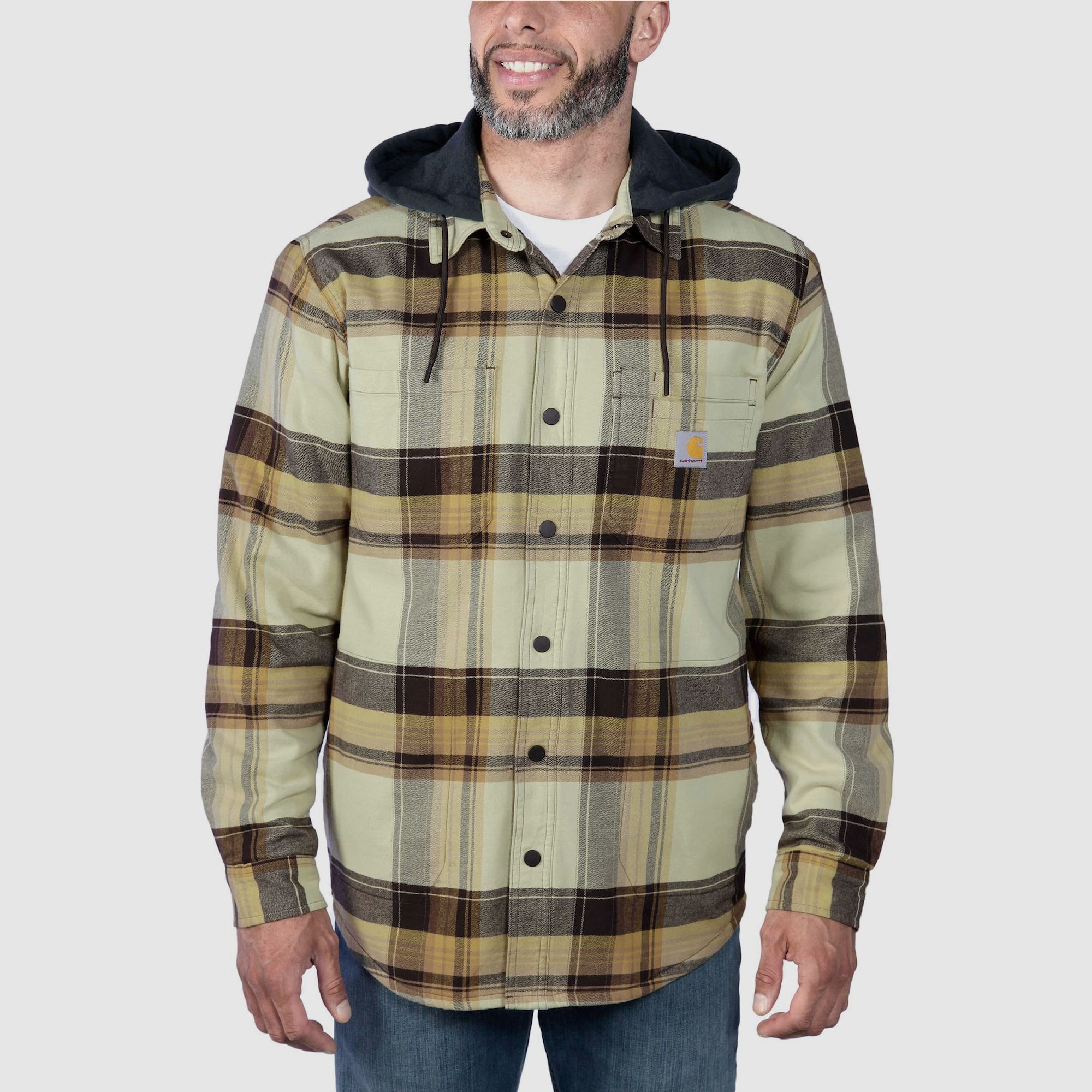 Carhartt Lined Flannel Shirt Jacket Mens Dark Brown L