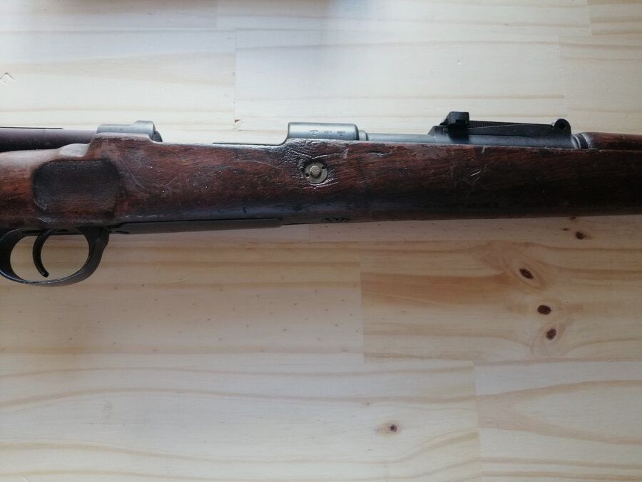 Carabine K98 – rare Fabrication BSW 1937 (Gustloff) – Probable prise soviétique – re chambré 8x60S – BE, image 4 sur 14