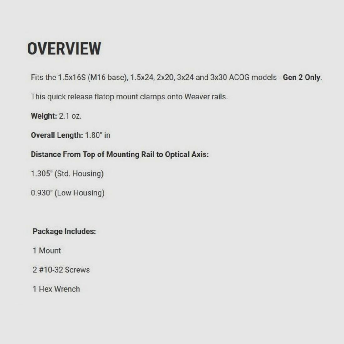 Trijicon ACOG C-Montage niedrig Weaver