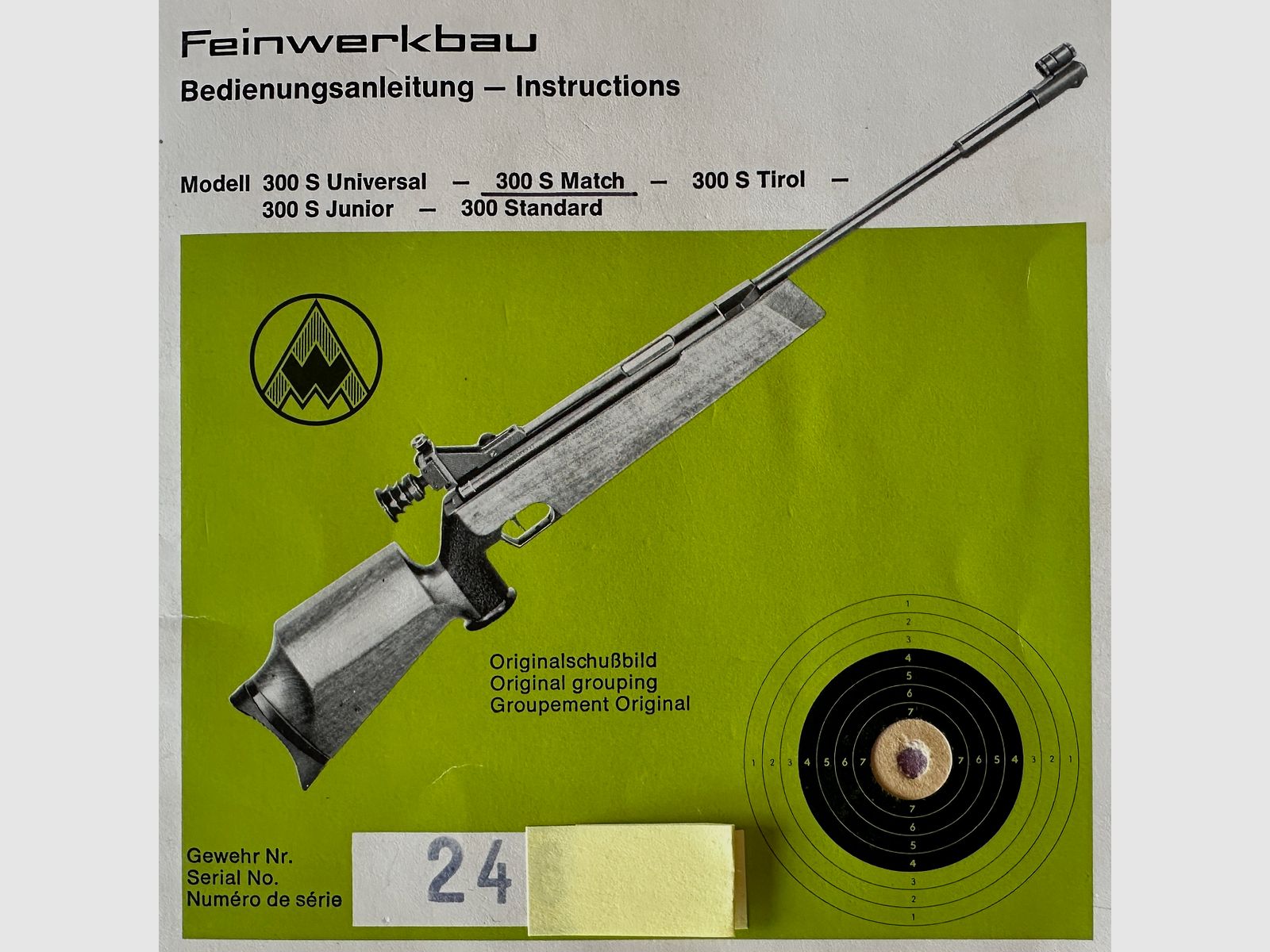 Feinwerkbau 300 S Match-Luftgewehr, guter Zustand, funktionstüchtig