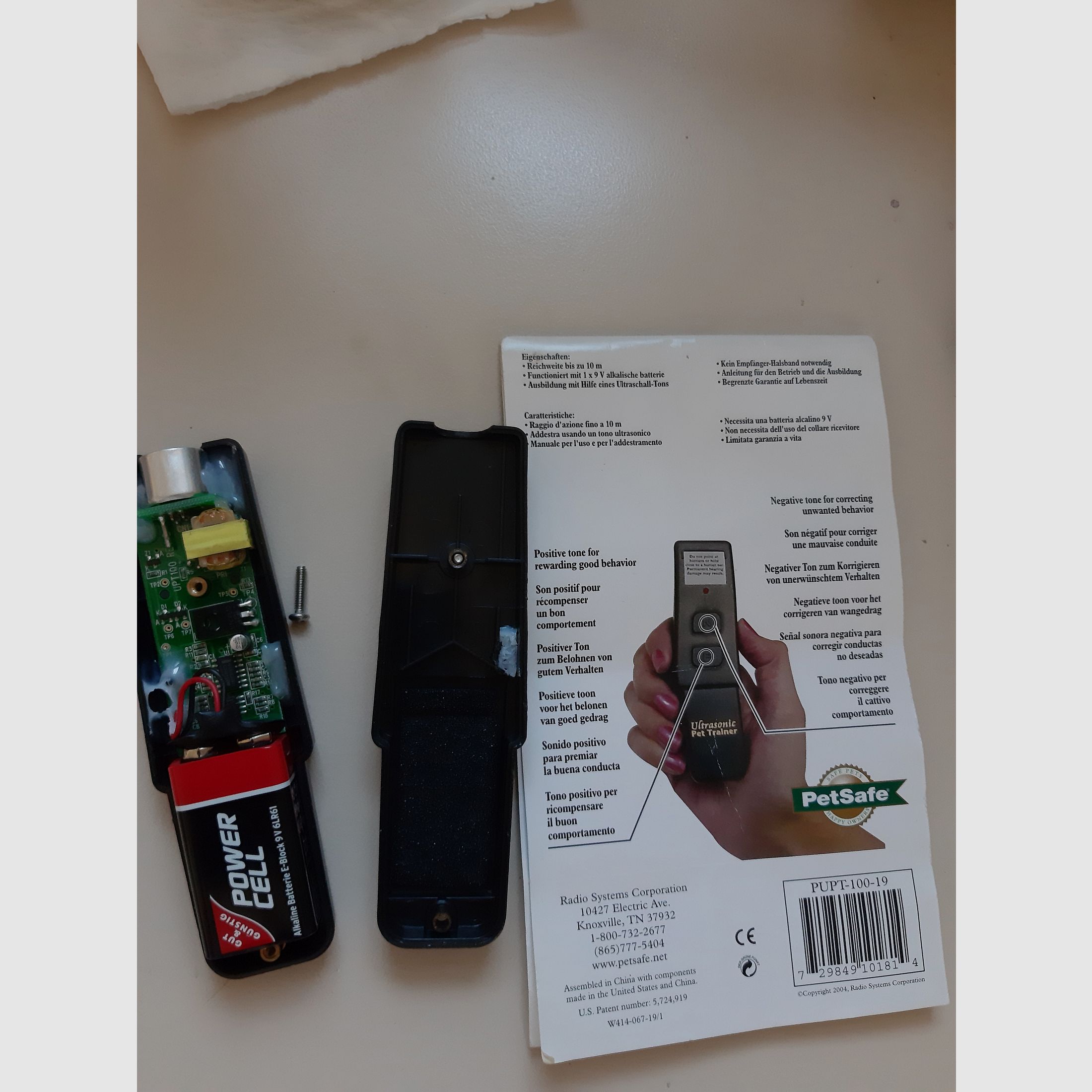 Marken PET - TRAINER Lob en Tadel, Ultraschall ZEER goed, + 1 Speciale RVS Zechenzange, Klinisch Geschikt, Als NIEUW