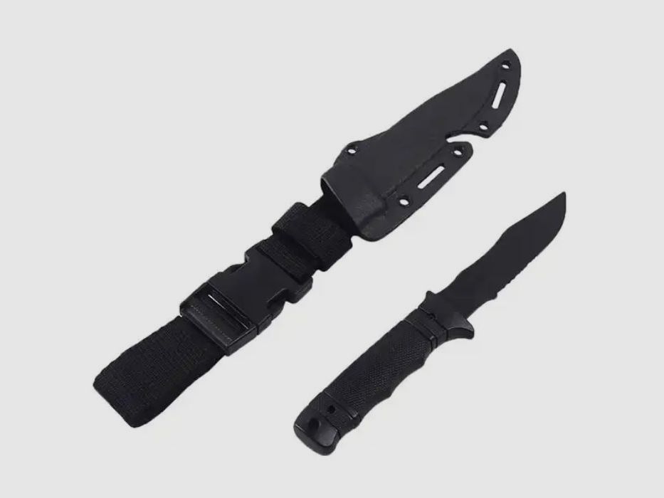 Trainingsmesser "Curved" mit Scheide schwarz