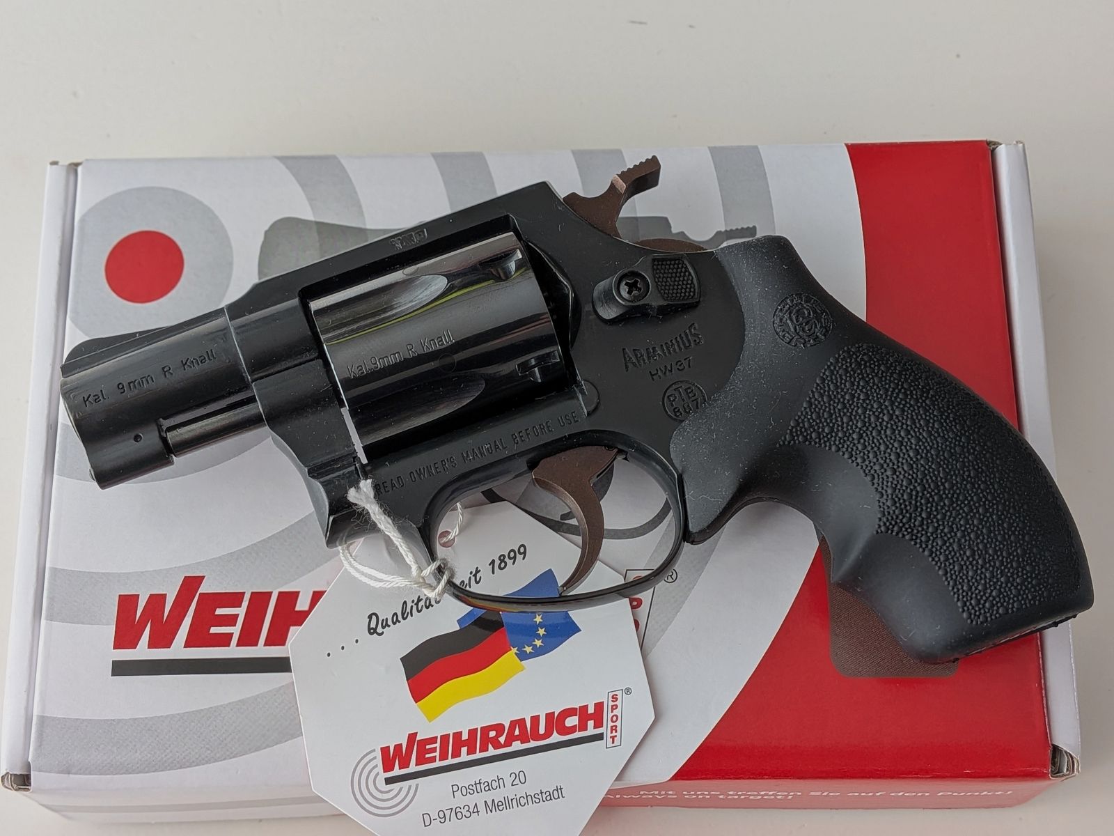 Incense HW 37 PTB 887 blank firing revolver HW37 9mm RK Hogue grip