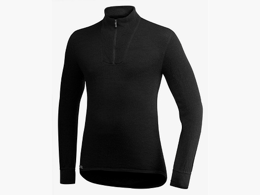 Woolpower/Ullfrotté Unterhemd Zip Turtleneck 200 / POLO Schwarz XS