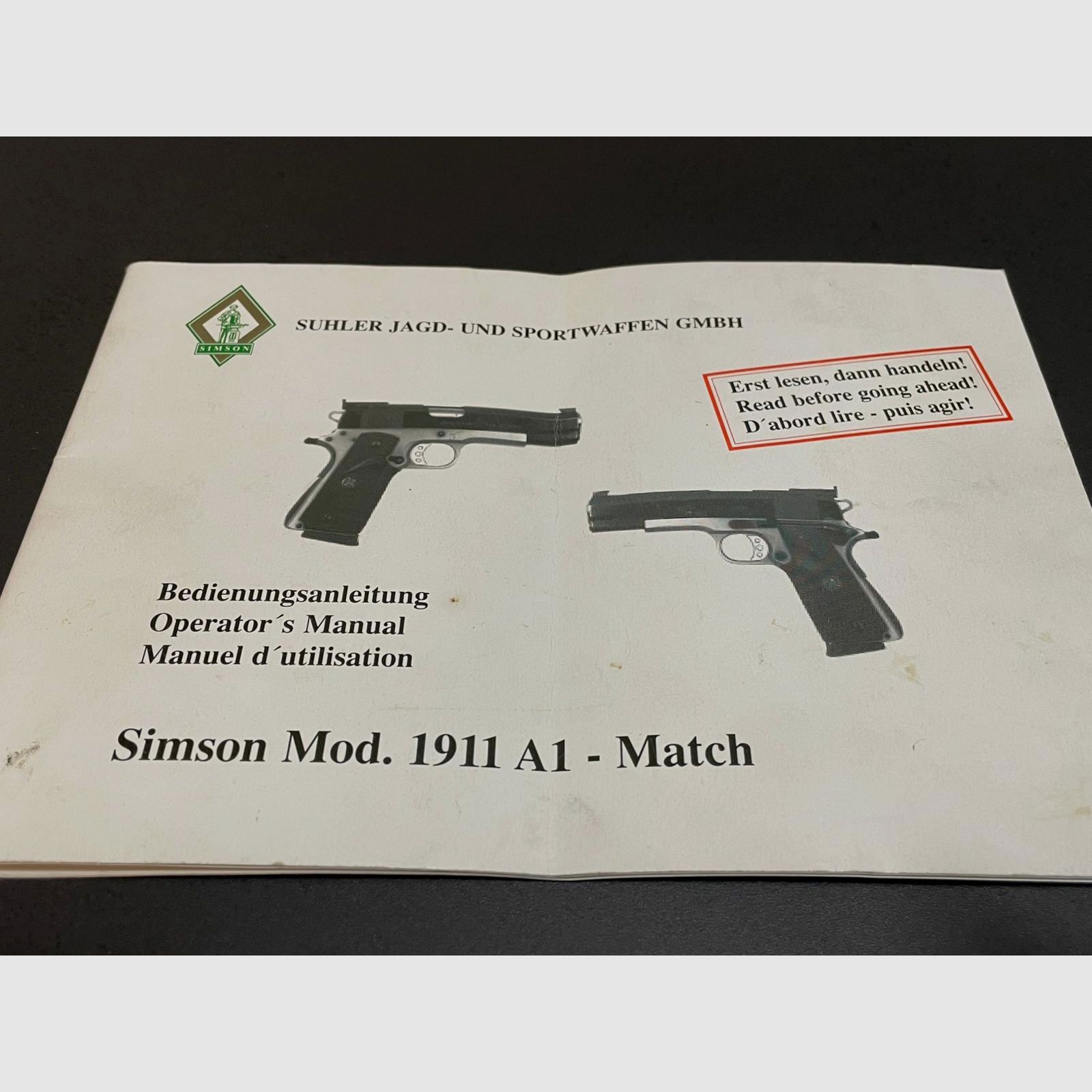Simson Classic Sport 1911er .45ACP (Wechselsystem .22lr tauglich) Die deutsche Alternative zu Colt, S&W, Pommersberger, Heckler&Koch, SIG, STI/SVI, Walther, CZ, Tanfoglio, Schmeisser Hugo, Merkle, Club 30,