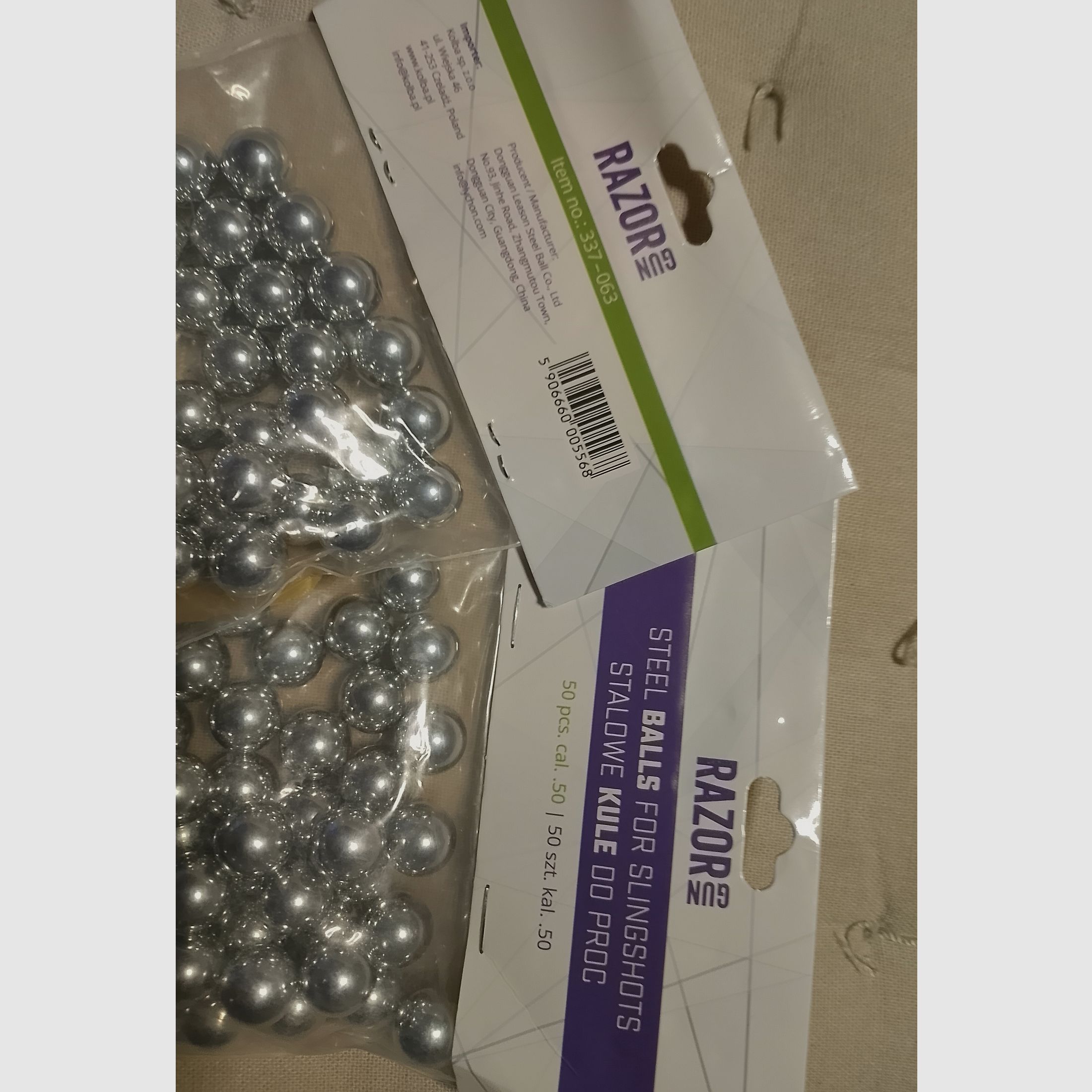 Stalen ballen stahl Kugeln slinger kaliber .50 12,6mm Razor Gun nieuw