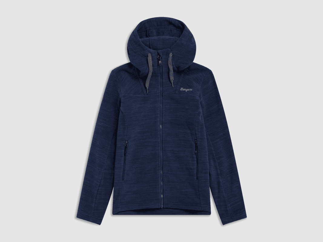 Bergans Hareid Fleece Hood Jacket Women Navy Blue L
