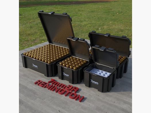 Filamelt ammunition box / 7mm BR Remington / 'flip top' / cartridge box, ammo box